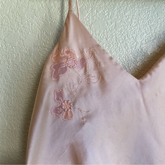 Agent Provocateur Edenn Silk Embroidered Peach Pink Blush Chemise Slip Dress - Picture 6 of 14